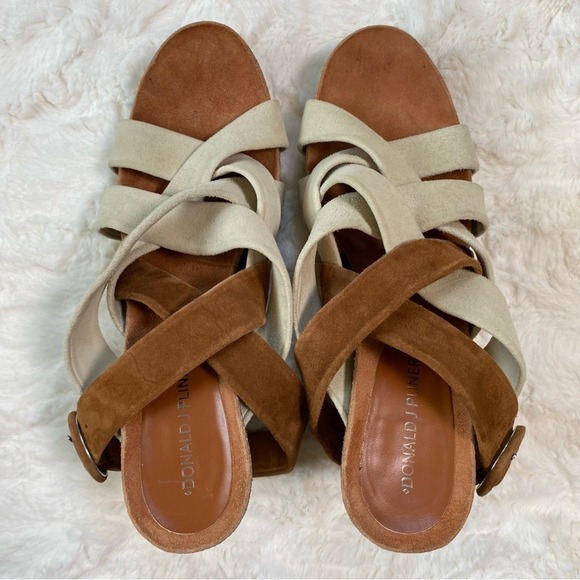 Donald J. Pliner Women's Suede Wraparound Strappy Block Heels Size 9 Shoe Sandal - Picture 6 of 13